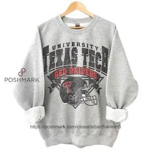 Grey Texas Tech Red Raiders Football Ncaa University Shirt Sweatshirt Elbertfran